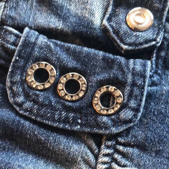 Le Chateau Denim Mini Skirt Size 00 - Picture 2 of 4